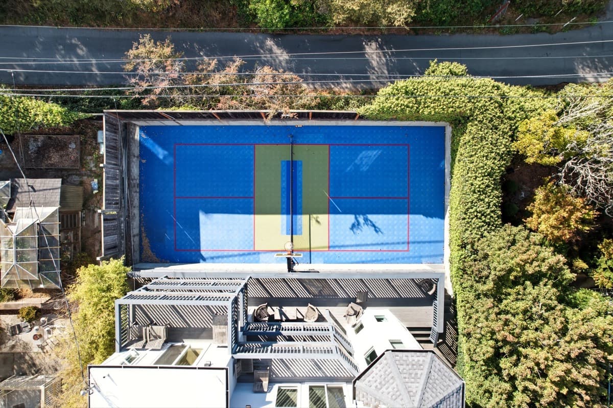 The pickleball court from above